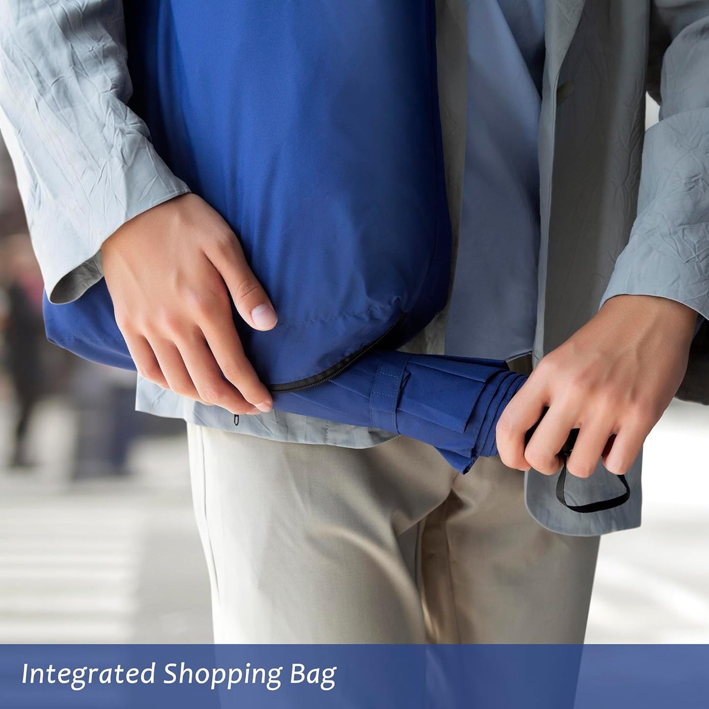 JPAXI 2-in-1 Compact Umbrella & Shopping Bag | Seamless Shift from Rain to Retail